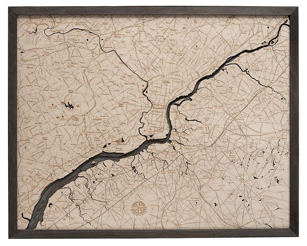 Philadelphia Topographic Depth Chart Map